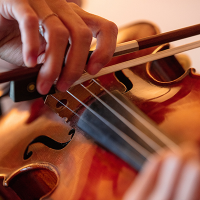 Playing violin